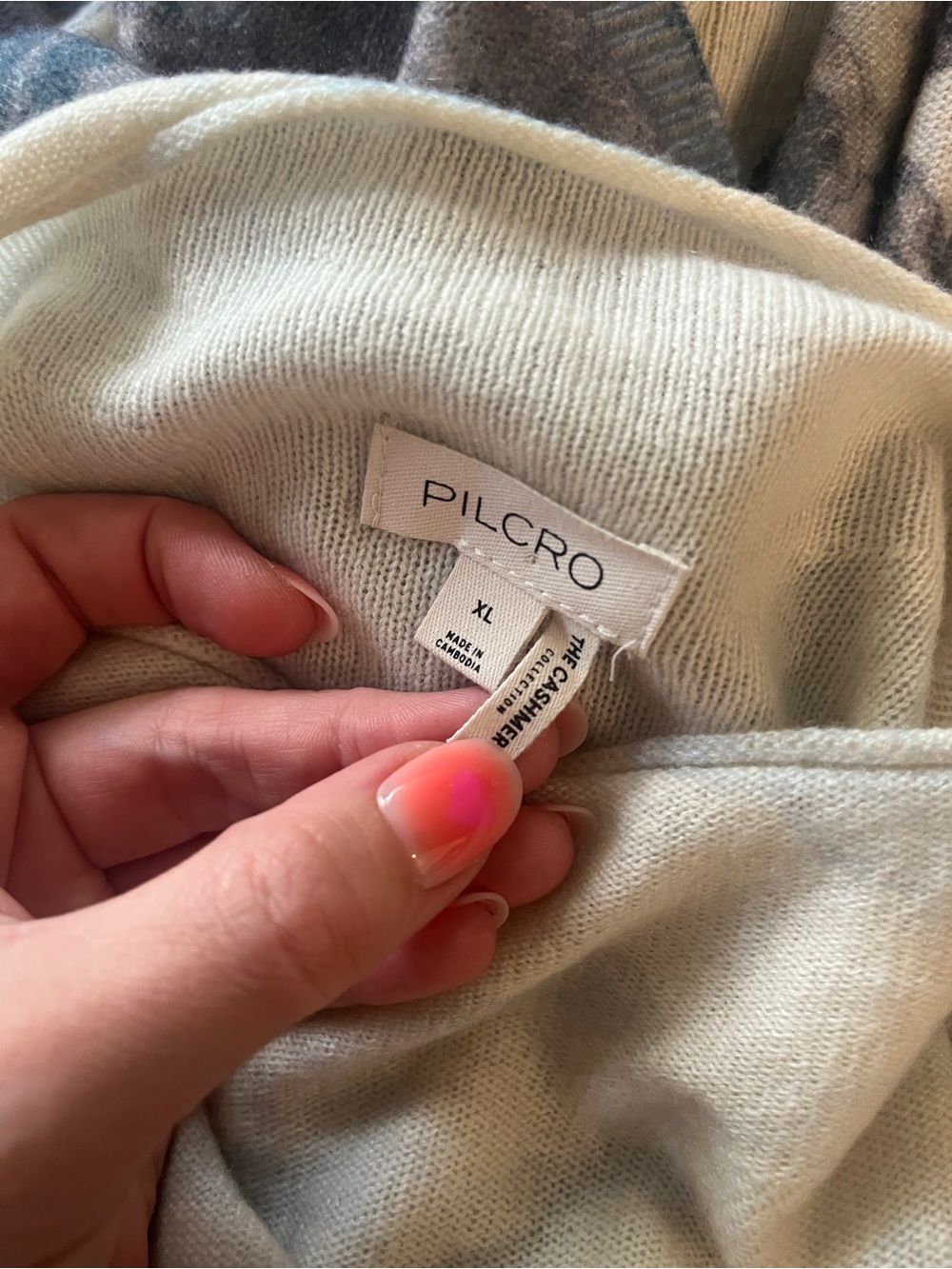Pilcro The Alani Cashmere Mock Neck Sweater Victorian Art Deco Print XL - Picture 9 of 11